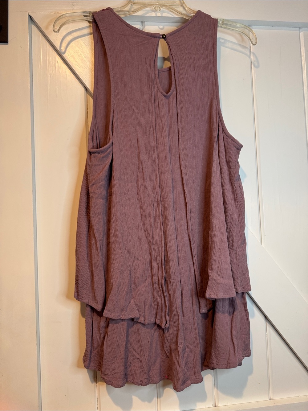 Knox Rose Dusty Mauve Embroidered Tiered Tank - Picture 5 of 5